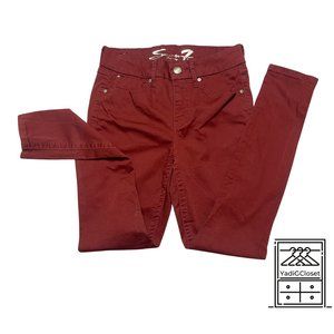 Seven 7 Fired Brick Red Burnt Tummy Less High Rise Skinny Jeans Sz 4